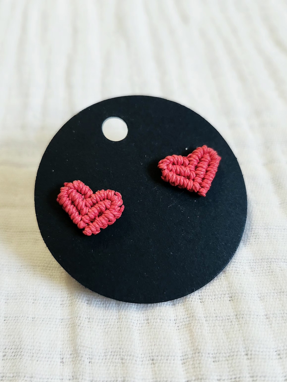 Red Heart Stud Earrings - Women Jewelry
